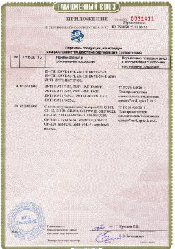 24.03.2019 Новый Уренгой - ЗАО Хиквижн. Приложение к сертификату Взрывазащитные видиокамеры. ТР ТС 020/2011